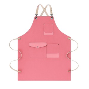 Customized Logo Durable Cotton Fashion Canvas Water Resistant Bib <b>Aprons</b> with 2 Pockets for Men Women - Product Image 3