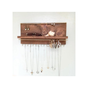 Étagère à bijoux en bois : Présentoir pour colliers et boucles <span class=keywords><strong>d</strong></span>'oreilles <span class=keywords><strong>au</strong></span> charme rustique - Product Image 4