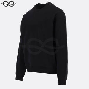 Camiseta negra de manga larga, sudadera gráfica, diseño de fábrica OEM, 100% de algodón, venta al por mayor, cuello redondo, personalizado, Unisex, de gran tamaño - Product Image 4