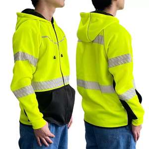 Construction Vêtements de sécurité réfléchissants Veste pour hommes isolée Vêtements de travail imperméables d'hiver Sweat à capuche réfléchissant haute visibilité - Product Image 3