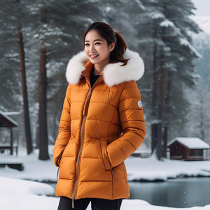 Wholesale 100% Polyester Spandex Padded Jacket for Women <b>Ladies</b> Casual Wear <b>with</b> Quilted Fur <b>Hood</b> Lightweight Padded <b>Coat</b> - Product Image 6