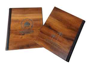 แฟ้มเมนูไม้ดีไซน์ใหม่ โลโก้สวยงามสลักบนวัสดุหนังเทียม ผิวขัดเงา สีตามสั่ง ขนาด A4/A5 มาตรฐาน ISO - Product Image 5