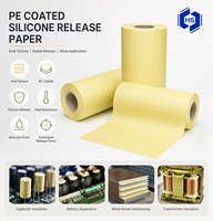 Maßgefertigte Hellgelbe Gitter-Geprägte PE-Beschichtete Silikon-Trennpapierrolle für Stanzung und Laminierung