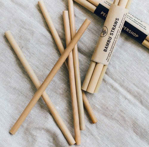 Pailles en bambou naturelles artisanales écologiques zéro déchet, 100 % compostables, sans plastique, réutilisables pour les boissons chaudes et froides - Product Image 5