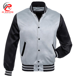 Custom Blank Embroidery College <b>Jacket</b> Silk Varsity <b>Baseball</b> <b>Jacket</b> <b>Mens</b> Bomber <b>Jacket</b> - Product Image 1
