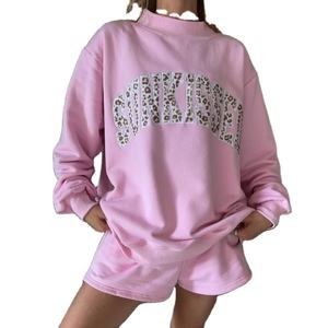 Sudadera de Cuello Alto con Manga Larga, Estilo Holgado, Ecológica, de Felpa, con Logotipo Personalizado y Marca Personalizada para Mujer, para Invierno - Product Image 1
