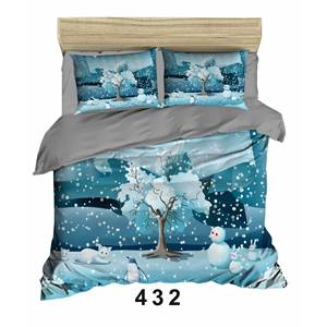 Juego de Funda Nórdica Navideña Clásica y Festiva, Ropa de Cama de Algodón Ranforce para el Hogar, Impresión Digital Doble, Elegante Ropa de Cama Navideña - Product Image 3