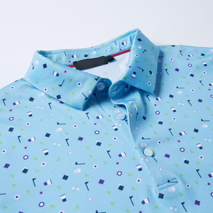 เสื้อกอล์ฟ UPF 50 + ของผู้ชายผ้าถักแบบแห้งเร็วระบายอากาศได้ดีเสื้อยืดเล่นกีฬาสำหรับกีฬากลางแจ้ง - Product Image 2