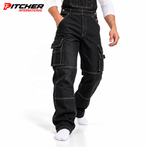 Custom <b>Mens</b> Denim Bib Overalls Washed Denim Utility Pockets <b>for</b> Fashion Brands Private Label Low MOQ - Product Image 4