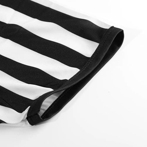 Custom Men's Football Referee Jersey Sports Uniform with <b>Black</b> & <b>White</b> <b>Stripe</b> <b>Shirt</b> Customizable Soccer Wear - Product Image 4
