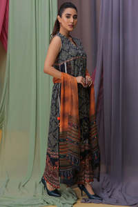 Akistered akistani tylish, se puede lavar, 3 piezas de césped bordado cosido indio Salwar kameez listo para usar - Product Image 3