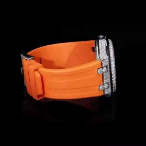 Best Selling <b>Orange</b> Color Silicone Diamond Watch for Sports Casual Outings and <b>Gifting</b> Available for Affordable Price from India - Product Image 2