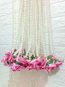 Elegante Perla Rosa guirnalda boda cuentas cadena decoración Floral Mandap decoración Haldi Mehndi decoración templo Mandir telón de fondo - Product Image 3