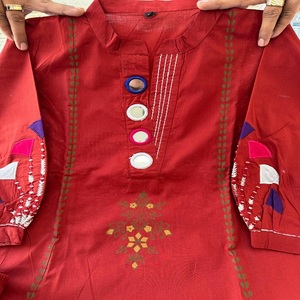 Traditional Ethnic Women's Adults Pure Cotton Soft Fabric <b>Kurtis</b> with Real Mirror Hand Work Made in India in Stock - Product Image 1