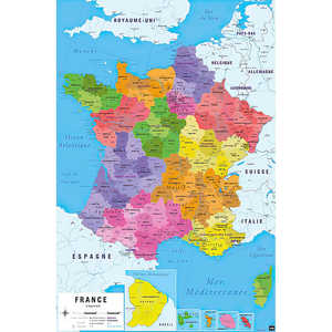 Póster de Mapa de Francia con Diseño Minimalista 2017 - Product Image 2