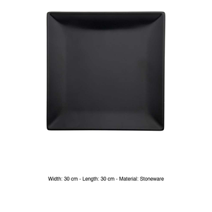 Plato cuadrado de gres negro Boston M1934 de 30 x 30 cm para restaurante, hotel, suministros al por mayor, vajilla al por mayor - Product Image 3