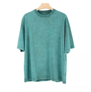New Style Unisex Plain Vintage T-shirt Loose Fit High Quality 100% Heavy Cotton Oversized Acid <b>Wash</b> Breathable O-Neck Short - Product Image 6