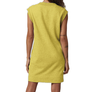 Vestido de chaleco deportivo de corte para mujer, cuello en V, algodón elástico, ribete acanalado, ropa atlética cómoda - Product Image 3