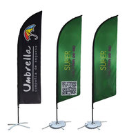 Nouvelles drapeaux à plumes populaires, support de bannière personnalisé avec impression numérique pour la publicité extérieure dans les jardins et le long des routes