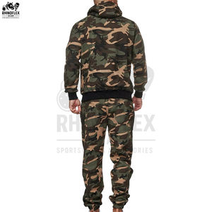 Conjunto Deportivo para Hombre, Camuflaje, Sudadera con Capucha y Pantalones a Juego, Sudadera con Capucha y Pantalones con Cremallera, Estilo Camuflaje - Product Image 2