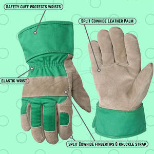 Logo personnalisable de haute qualité cuir de vachette fendu gants de sécurité au travail Protection contre les chocs écran tactile antidérapant étanche - Product Image 2