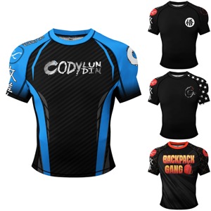 Men's Customizable Sublimation Long Sleeve Compression Gym Rashguard Masculine <b>BJJ</b> Jiu Jitsu Boxing Jersey <b>T</b>-<b>Shirt</b> - Product Image 3