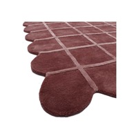 Alfombra de cuadros personalizada, Alfombra de lana con telar a mano de Chocolate, borde festoneado, Pila de 10mm, Alfombra tejida plana moderna hecha a mano para sala de estar y dormitorio