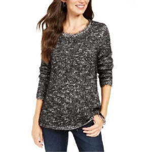 Maglione da donna Style & Co casual in misto lana con texture ciglia, taglia XS, autunnale - Product Image 1