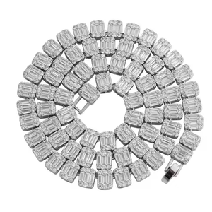 Collier chaîne cubaine de luxe, diamant moissanite, bijoux sertis de diamants, conçu pour le style audacieux de la mode hip-hop de rue - Product Image 1