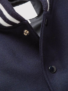 Chaqueta Universitaria de Lana de Alta Calidad para Hombre, Tipo de Cierre con Botones, Bolsillos, Chaqueta Bomber Cálida de Béisbol Universitaria para Hombre - Product Image 3