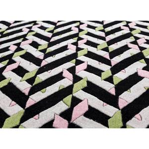 พรมขนสัตว์ทอมือลายเรขาคณิตสีเทาและสีดำสำหรับบ้าน-TRA-15158 - Product Image 3