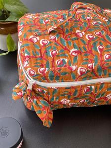 Bolsa de Maquillaje Vintage Multicolor de Algodón con Cierre de Cremallera, Resistente al Agua, Ecológica, Duradera, para Almacenamiento de Maquillaje, Estuche de Cosméticos de Viaje - Product Image 2