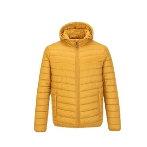 Men's Winter Hooded Puffer Jacket Polyester Windproof Zipper Closure Casual Style Solid <b>Colour</b> Regular Fit - Product Image 2