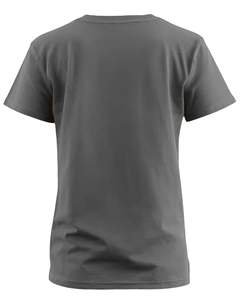 Camiseta de algodón gris liso para mujer, con cuello redondo de manga corta Camiseta clásica, Camiseta básica informal transpirable suave, logotipo personalizado OEM - Product Image 2