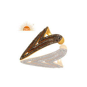 Superventas de plata de ley chapado en oro de 18 quilates, juego de diamantes naturales, anillo de diseño de uñas, fabricante de joyería fina Demi - Product Image 3