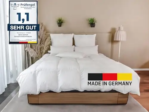 Hochwertige Luxus-Dauchbettwäsche für alle Jahreszeiten 90% Daunen Made in Germany 200 cm × 200 cm