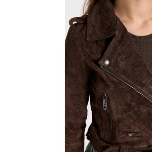 Ropa de invierno con soporte para mujer Premium, chaqueta de cuero genuino, forro de lana, diseño de cremallera, transpirable, técnicas de punto de moda - Product Image 6