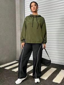 เสื้อแจ็คเก็ตกันน้ำกันลมสำหรับผู้หญิงคุณภาพสูง ซิปหน้า สวมใส่สบาย ทรงปกติ ไซส์พลัส แฟชั่น - Product Image 5