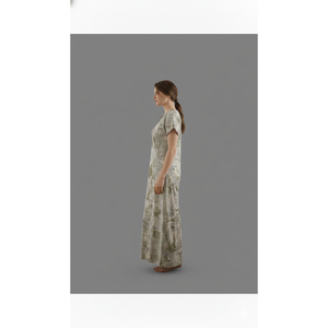 Camisón Largo Estampado Cómodo para Mujer, Marca Alpine, Tejido de Sarga, Mangas Cortas, Bolsillos Laterales, Talla XL, Ropa de Dormir - Product Image 3