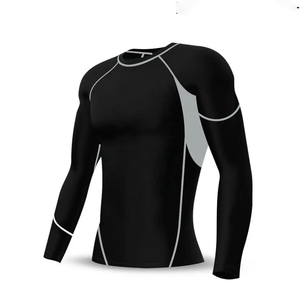 Ensemble de compression sur mesure pour hommes OEM, impression personnalisée de haute qualité, séchage rapide, respirant, Spandex/Nylon, 2 pièces, pour gym et yoga, taille haute - Product Image 3