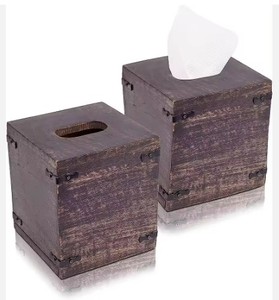 Caja de pañuelos de madera de Metal clásica Diseño moderno Revestimiento en polvo/Acabado dorado-Organizador de almacenamiento de escritorio económico para el hogar del hotel - Product Image 6