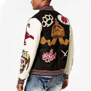 Chaqueta universitaria de ropa de hombre de gran tamaño de último diseño, chaqueta universitaria de cuero hecha a precio barato a la moda - Product Image 3