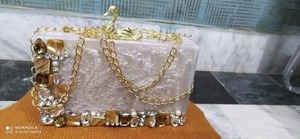 Handbag Clutch <b>Bag</b> for Evening <b>Party</b> Wedding Wear Box Style Fashion Handbags Best Selling Antique Women's Resin - Product Image 2