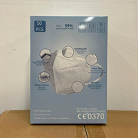Masques faciaux jetables en tissu non tissé certifiés FFP3 NR, III PPE, CE, 5 couches, en coton blanc, avec clip nasal réglable