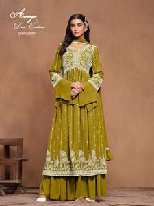 Eid Special Clothing Support /Adult Evergreen Design Faux Georgette Salwar <b>Suit</b> & Dupatta With Embroidery Work <b>Woman</b> Fashion - Product Image 5