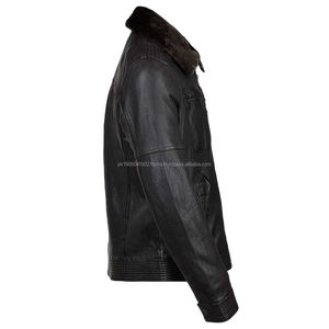 Veste en cuir confortable pour hommes du meilleur design vente directe en usine impression de logo personnalisé style de la rue principale veste avec logo à l'avant - Product Image 4