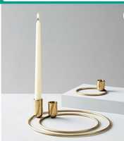 Support de bougie personnalisable en aluminium plaqué or, artisanal et moderne, pour la décoration de la maison, les mariages, les cafés et les hôtels