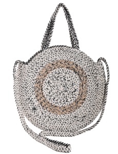 Bolso de hombro redondo de algodón bohemio para mujer con cierre abierto, ligero, hecho a mano, para verano, tipo tote de noche - Product Image 4