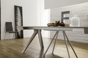 Table console extensible de design italien, table à manger convertible moderne pour salon, gain de place, pour 10 personnes, aluminium télescopique - Product Image 4