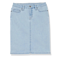 Jupe en jean décontractée pour femme, 100 % coton, avec ceinture boutonnée, couleur unie, délavage automne, haute qualité, livraison rapide, vente en gros à prix abordable